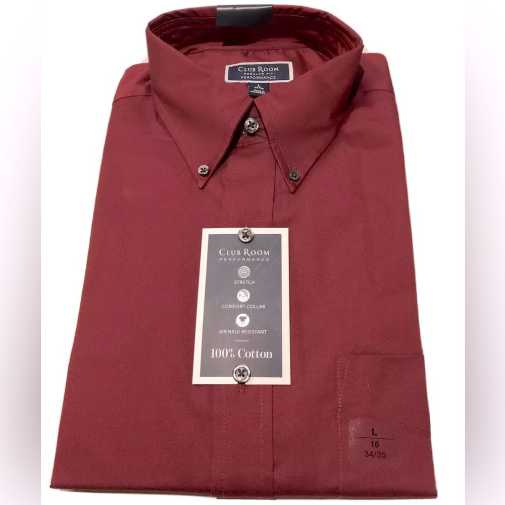 Club Room Stretch Wrinkle-Resistant Solid Pinpoint Dress Shirt
16X34-35"